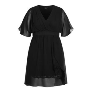 City Chic Love Affair Dress in Black Size Small (16W)
